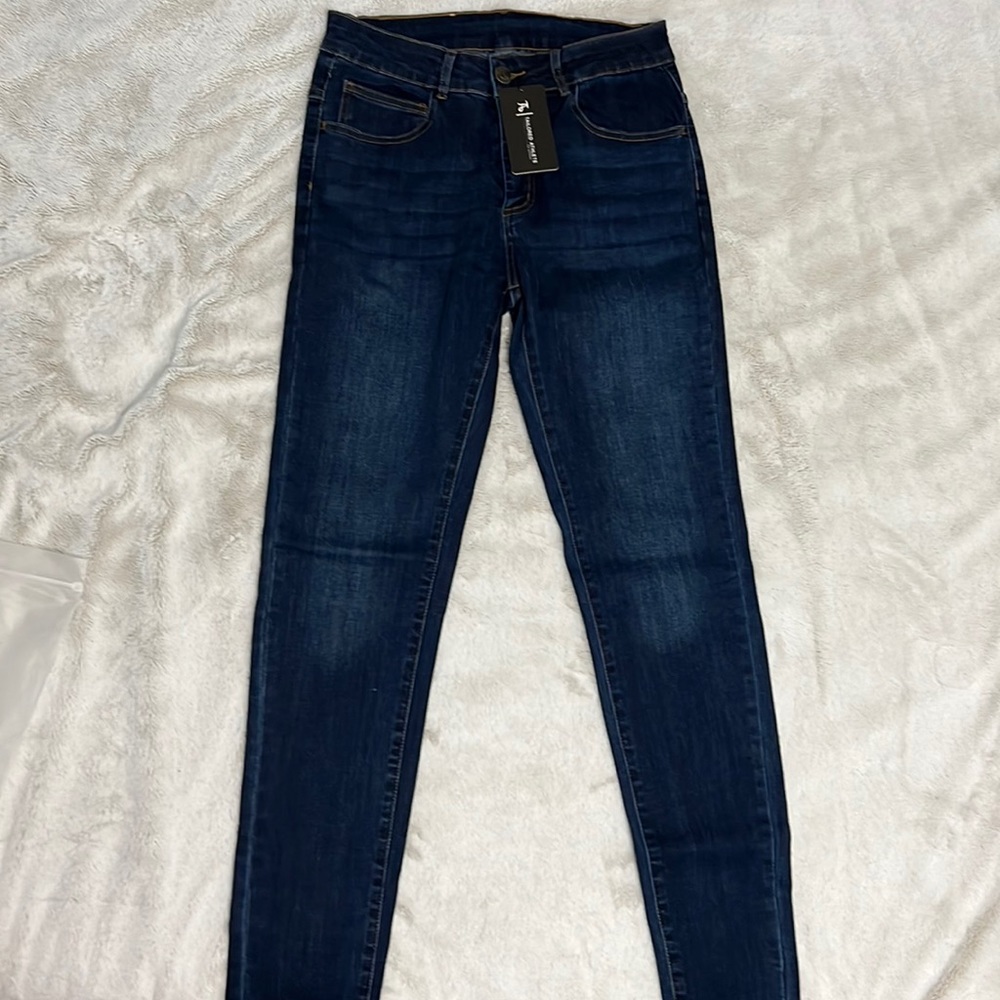 Tailored Athlete Premium Stretch Jeans in Dark Blue. 34W 32L